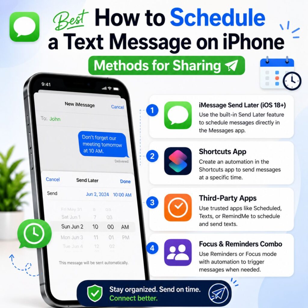 More One-Line How to Schedule a Text Message on iPhone Tips