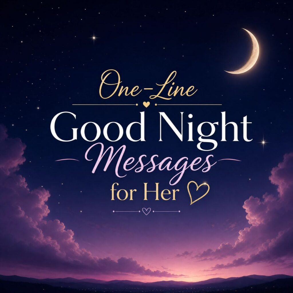 : Minimalist night sky with crescent moon for one-line good night messages.