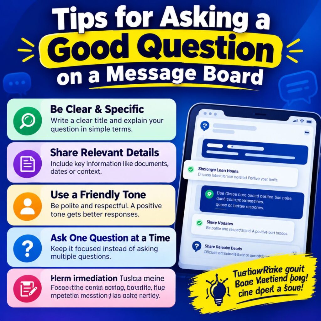  Tips for asking clear, specific, and helpful questions on a message board