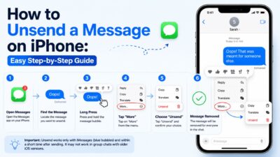 How to unsend a message on iPhone with step-by-step iMessage instructions and visual guide.