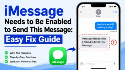 iMessage error message fix guide showing “Needs to Be Enabled” issue on iPhone screen tutorial