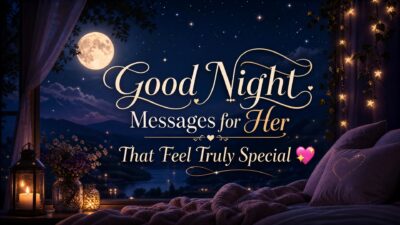 Romantic night background with moon and stars for Good Night Messages for Her.