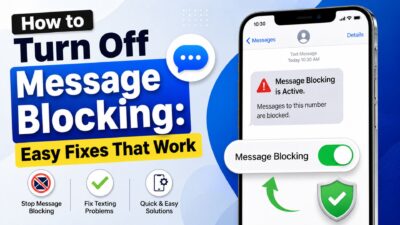 How to turn off message blocking on Android and iPhone with easy fixes shown on a smartphone messaging screen