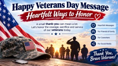 Happy Veterans Day message with heartfelt ways to honor brave veterans
