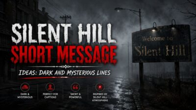 Silent Hill short message poster with a foggy road, dark town, and mysterious atmosphere