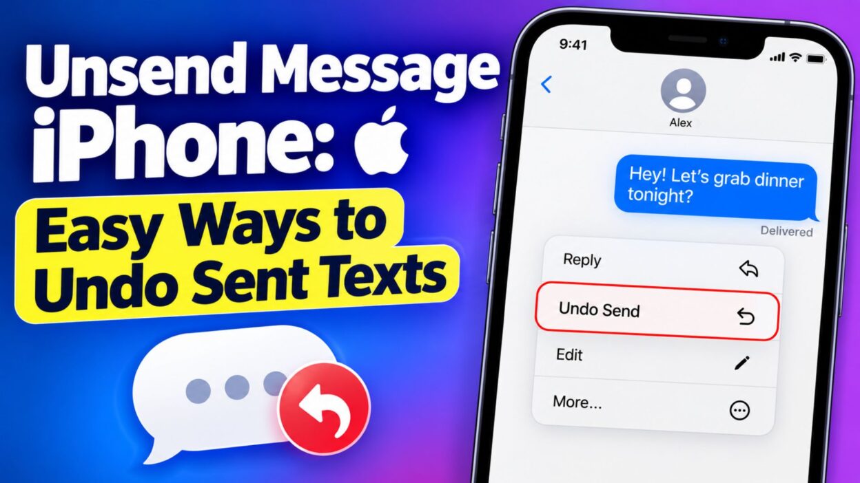 Unsend Message iPhone guide showing the Undo Send option for quickly removing sent texts