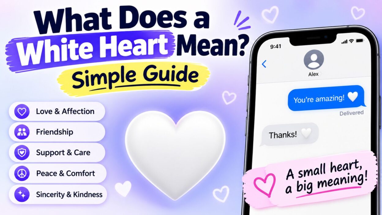 What does a white heart mean? 🤍 Guide showing white heart meanings in love, friendship, support, and texting