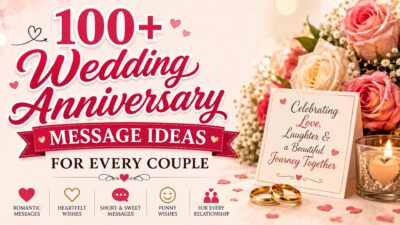 100+ wedding anniversary message ideas for couples, spouses, parents, and friends